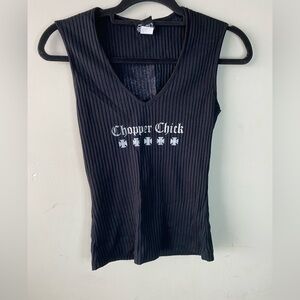 Y2K Vintage SICK BOYS MOTORCYCLES Ribbed “Chopper Chick” Top